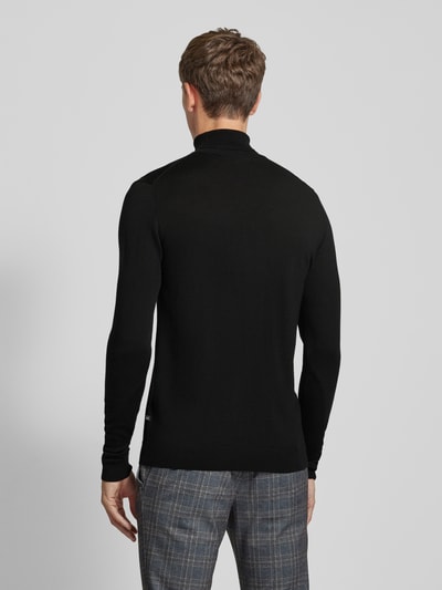 Matinique Rollkragenpullover aus Wolle mit Label-Detail Modell 'parcusman' Black 5