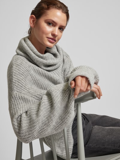 LeGer by Lena Gercke Oversized Strickpullover mit Rollkragen Modell 'Juna' Mittelgrau Melange 3