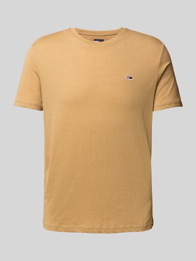 Tommy Jeans Slim Fit T-Shirt mit Label-Stitching Beige Melange 2