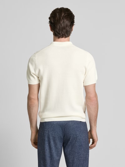 Christian Berg Men Poloshirt mit gerippten Abschlüssen Offwhite 5