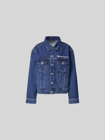 Kenzo Jeansjacke mit Label-Stitching Jeansblau 1