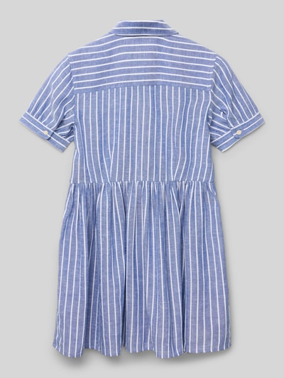 Tommy Hilfiger Teens Knielange overhemdjurk met logostitching Blauw - 3