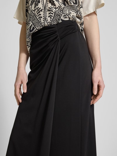 Weekend Max Mara Spódnica midi z bocznym marszczeniem model ‘MEMO’ Czarny 3