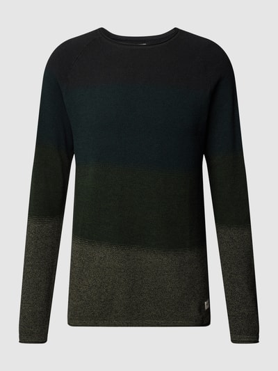 Jack & Jones Gebreide pullover met labelpatch, model 'HILL' Olijfgroen gemêleerd - 2