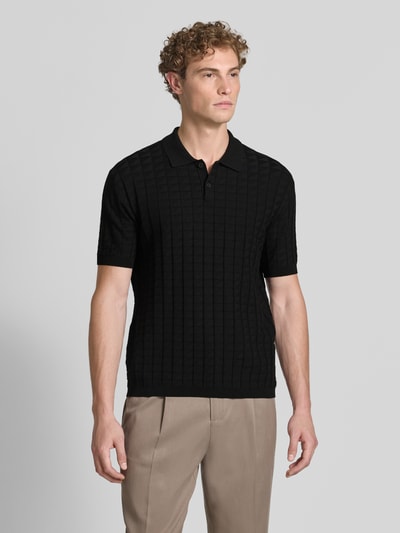 Armani Exchange Regular Fit Poloshirt aus Viskose-Mix Modell 'Maglia' Black 4