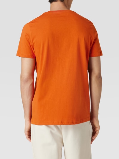 Tom Tailor T-shirt met labelprint Donkeroranje - 5