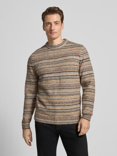 MCNEAL Regular Fit Strickpullover mit Woll-Anteil Hellbraun 4