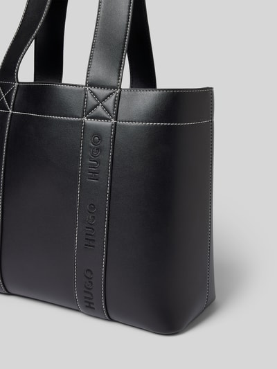 HUGO Torba shopper z wyhaftowanymi logo Czarny 3