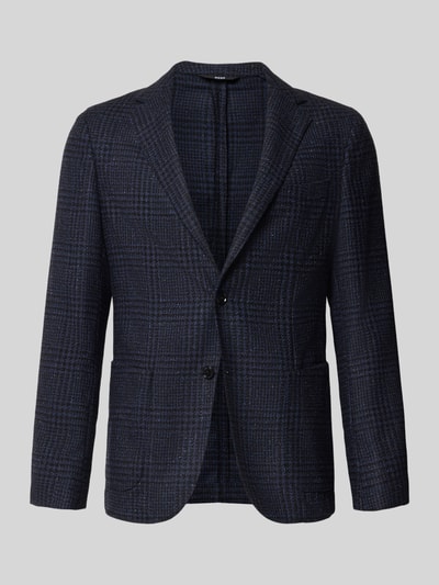 Produktfoto, dunkelblau kariertes Slim Fit Sakko aus Schurwoll-Mix Modell 'C-Hanry-263' von BOSS, Herren Sakko von BOSS, strukturierte Oberfläche