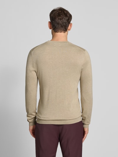 MCNEAL Strickpullover mit gerippten Abschlüssen Mud Melange 5