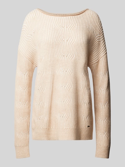 Brax Gebreide pullover met boothals, model 'LESLY' Offwhite - 2