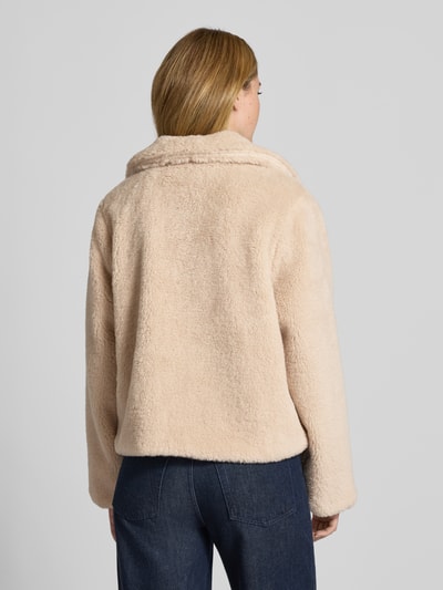 Mazine Regular fit jack van imitatiebont met platte kraag Beige - 5