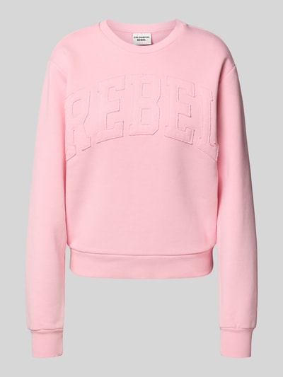 Colourful Rebel Sweatshirt met labelpatch, model 'Rebel' Roze - 2