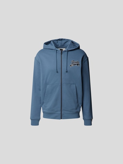 BOSS x Russell Athletic Sweatjacke mit Brand-Schriftzug Rauchblau 2