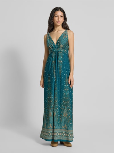Apricot Maxikleid mit V-Ausschnitt Petrol 4