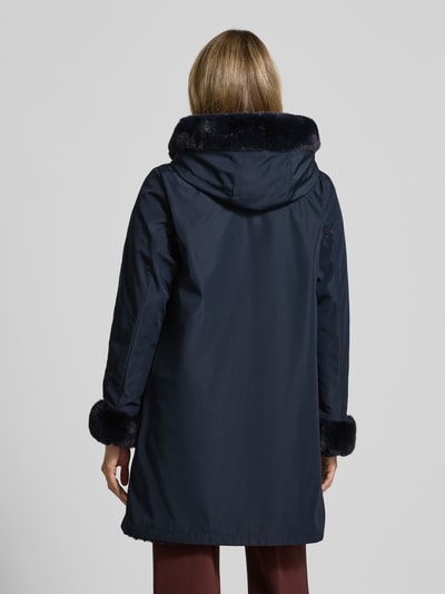 PETITE M. Keerbaar jack van imitatiebont met capuchon en steekzakken Marineblauw - 5