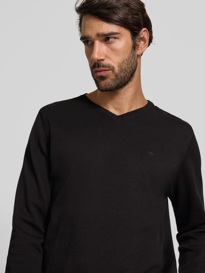 Fynch-Hatton Bluzka z długim rękawem i detalem z logo Czarny 3