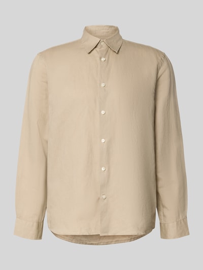 Selected Homme Regular Fit Freizeithemd aus Leinen-Baumwoll-Mix Modell 'CLAY LINENBLEND' Sand 2