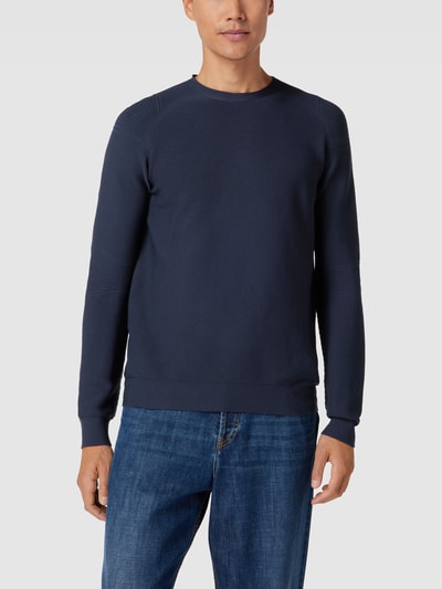 AlphaTauri Gebreide pullover met structuurmotief Marineblauw - 4