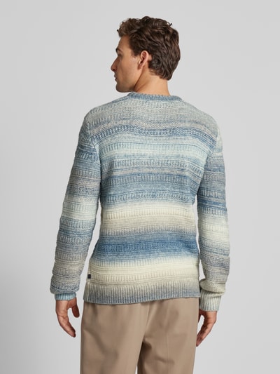 Tom Tailor Regular Fit Strickpullover aus Baumwoll-Mix mit Farbverlauf Rauchblau 5