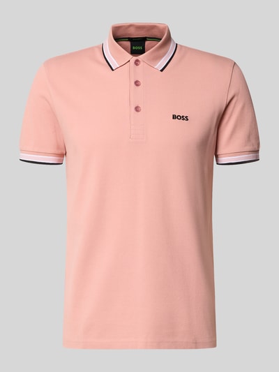 Produktfoto, Regular Fit Poloshirt aus reiner Baumwolle Modell 'PADDY' von BOSS Green, Optik: Unifarben, Label-Print, Piqué-Textur, Polokragen, 3-Knopf-Verschluss, Ärmelform: Kurzarm, Materialverarbeitung: Piqué, Material: Reine Baumwolle.