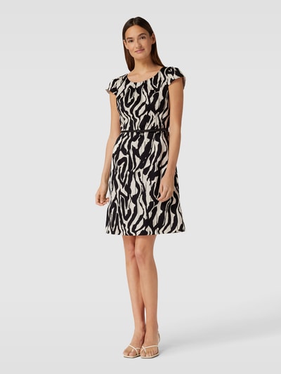 comma Mini-jurk met all-over motief Zwart - 1