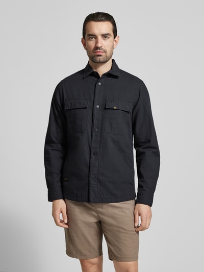 camel active Regular Fit Hemdjacke aus reiner Baumwolle Marine 4