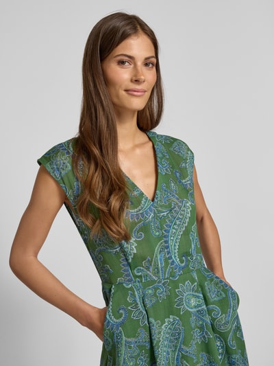 Mango Midikleid aus Viskose mit V-Ausschnitt Modell 'MAMBA' Grass 3
