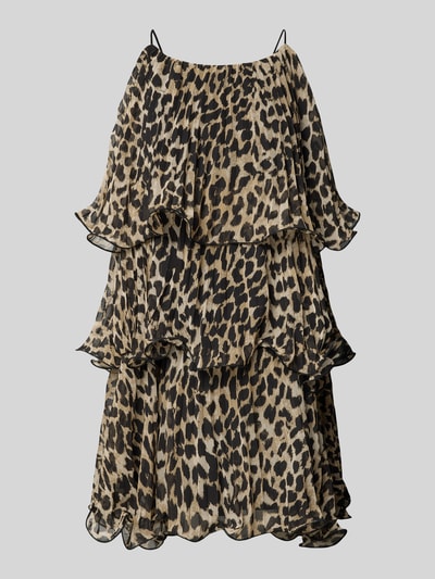 Copenhagen Muse Mini-jurk in laagjeslook, model 'KIRA' Middenbruin - 2