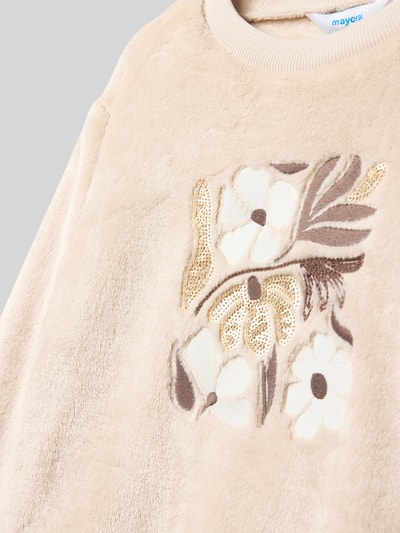 Mayoral Sweatshirt mit Pailletten Sand Melange 2
