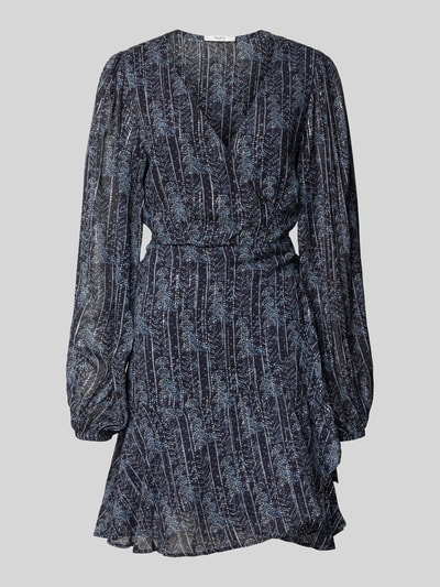 Pepe Jeans Sukienka kopertowa o dopasowanym kroju z detalami z efektownej przędzy model ‘MAISA’ Ciemnoniebieski 2