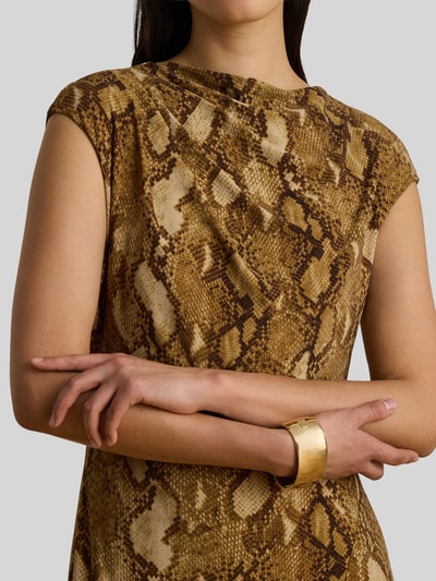 Lauren Ralph Lauren Figurbetontes Kleid mit Gehschlitz Camel 3