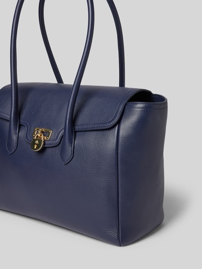 Lauren Ralph Lauren Lederhandtasche mit Label-Anhänger Marine 3