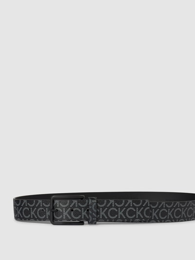 CK Calvin Klein Pasek ze wzorem z logo model ‘WARMTH’ Czarny 2