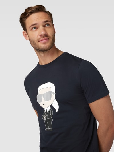 Karl Lagerfeld T-shirt z nadrukowanym motywem Granatowy 3