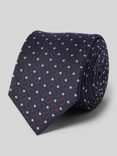 OLYMP Zijden stropdas met structuurmotief Bordeaux - 1