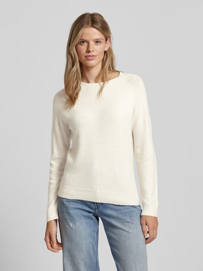 Only Gebreide pullover met ronde hals, model 'RICA' Offwhite - 4