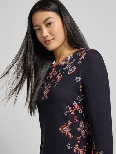 Marc Cain Knielange jurk met viscose Marineblauw - 3