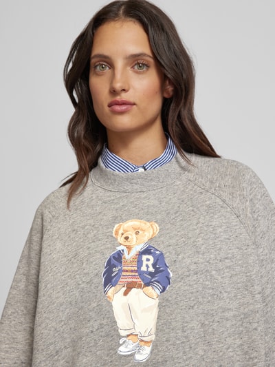 Polo Ralph Lauren Sweatshirt mit Motiv- und Label-Print Mittelgrau 3