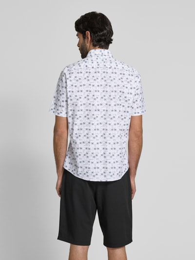 Jake*s Slim Fit Kurzarmhemd mit Knopfleiste Weiss 5