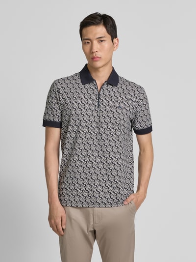 Christian Berg Men Poloshirt mit kurzem Reißverschluss Stein 4