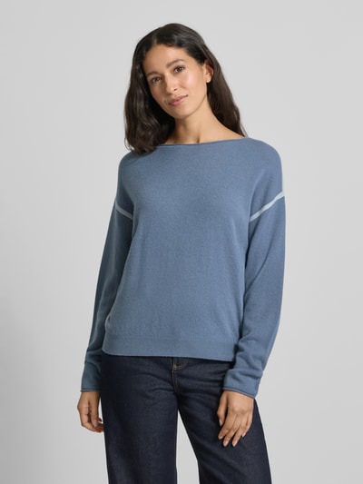Luisa Cerano Strickpullover aus Wolle-Kaschmir-Mix mit Rundhalsausschnitt Rauchblau 4