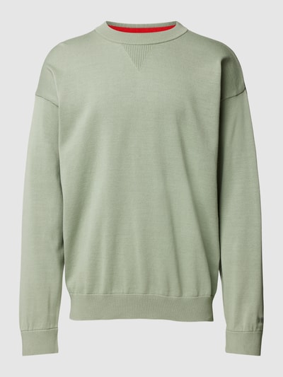 HUGO Gebreide pullover met ronde hals, model 'Swart' Mintgroen - 2