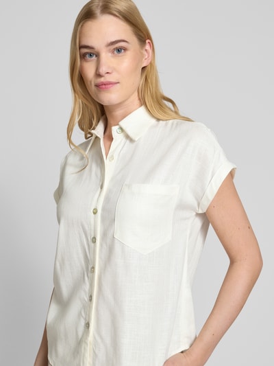 Apricot Slim Fit Hemdbluse aus Viskose-Leinen-Mix Offwhite 3