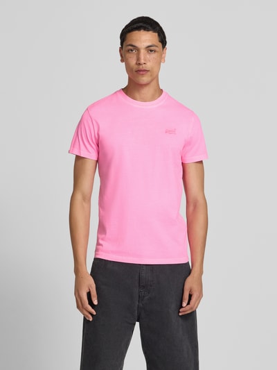 Superdry T-Shirt mit Rundhalsausschnitt und Label-Stitching Pink 4