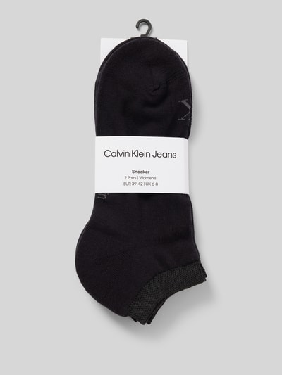 Calvin Klein Jeans Sneakersokken met labelprint in een set van 2 paar Zwart - 3