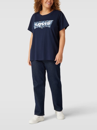 Levi's Plus T-shirt PLUS SIZE z nadrukiem z logo model ‘PERFECT TEE’ Granatowy 1