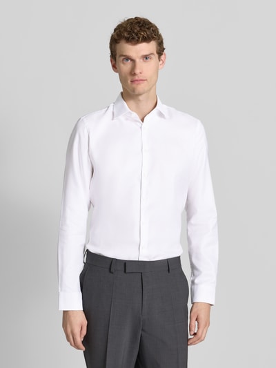 Jake*s Slim Fit Business Hemd aus Baumwolle mit Kentkragen Weiss 4