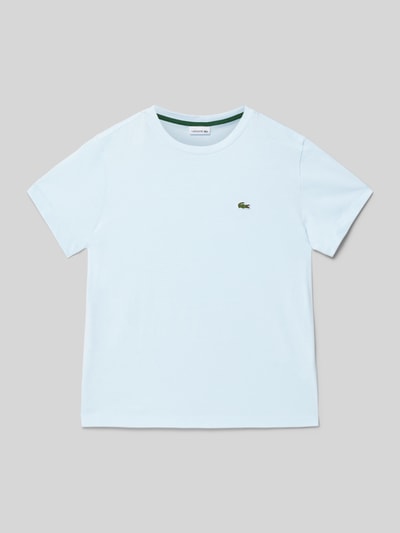 Lacoste T-shirt z detalem z logo Błękitny 1