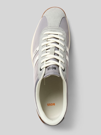 BOSS Orange Low Top Sneaker mit Velours-Optik-Details Modell 'ZAYN' Hellgrau 3